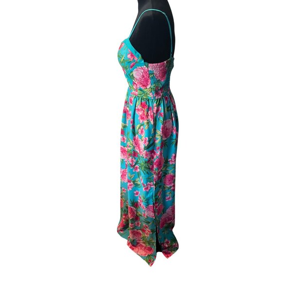 Band of the Free blue pink floral corset top maxi sundress small EUC - Picture 7 of 8